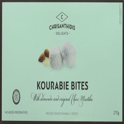 Chrisanthidis Delights Kourabie Bites with Almonds and Original Chios Mastiha, 270 g