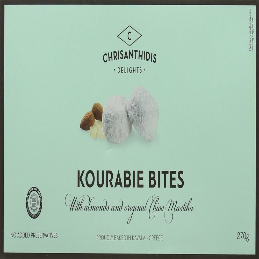 Chrisanthidis Delights Kourabie Bites with Almonds and Original Chios Mastiha, 270 g