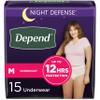 Depend Night Defense Adult Incontinence Underwear for Women, Disposable, Overnight, Medium, Blush, 15 Count, Packaging May Vary view 1