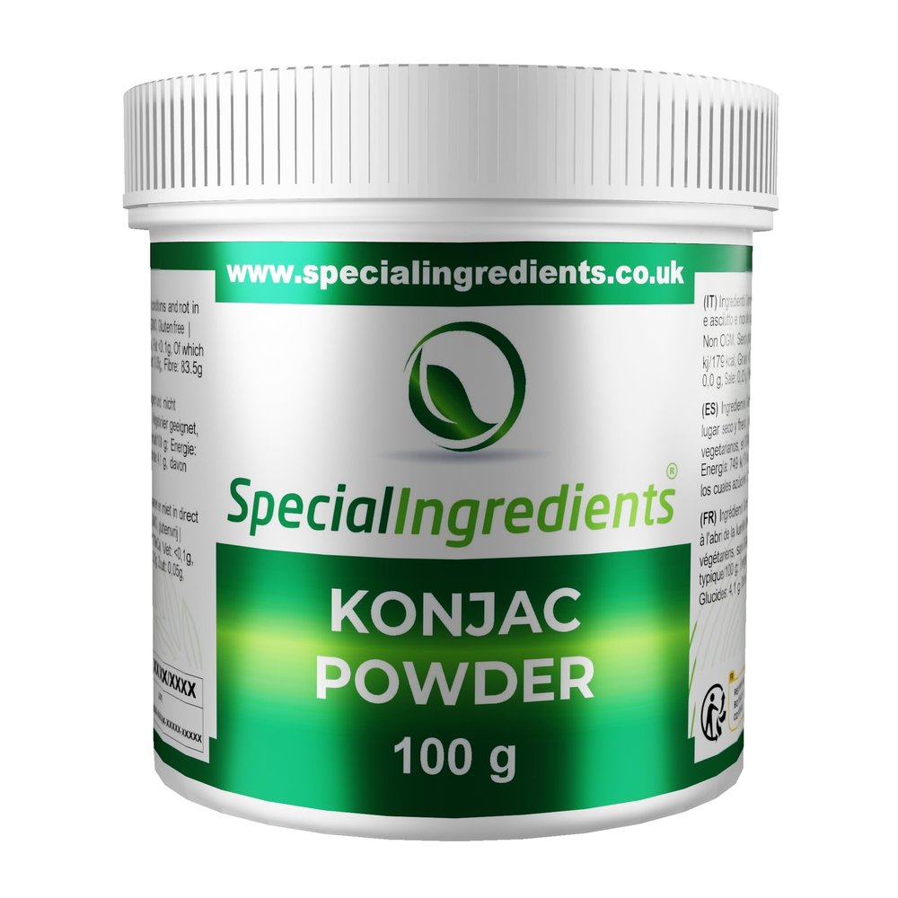 Konjac Gum Powder (Konjac Glucomannan) Premium Quality 100g - Vegan, Non-GMO, Gluten Free  Recyclable Container