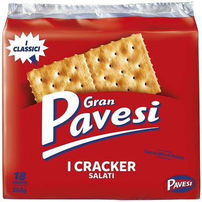 Barilla 12x Gran Pavesi Salted Crackers/Biscuits 560g