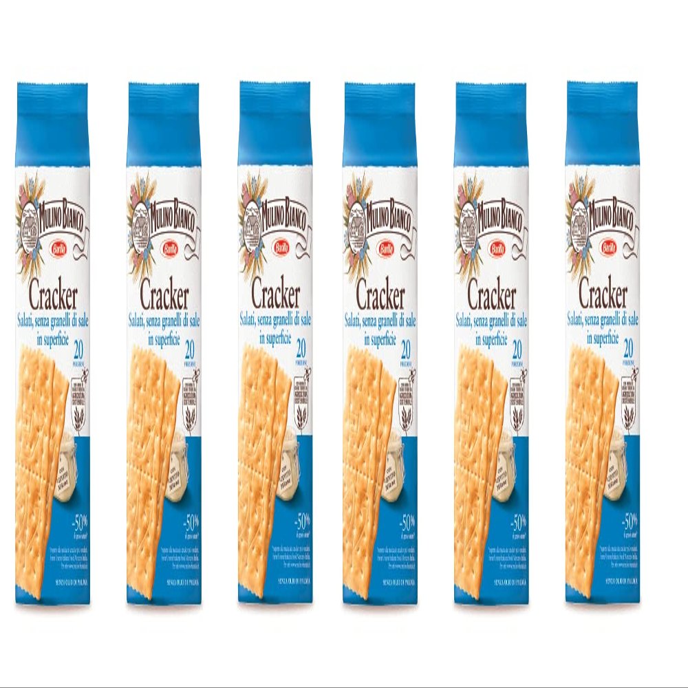 6x Mulino Bianco (Barilla) 20x Italian Crackers 500g Salt Free! Health Food!