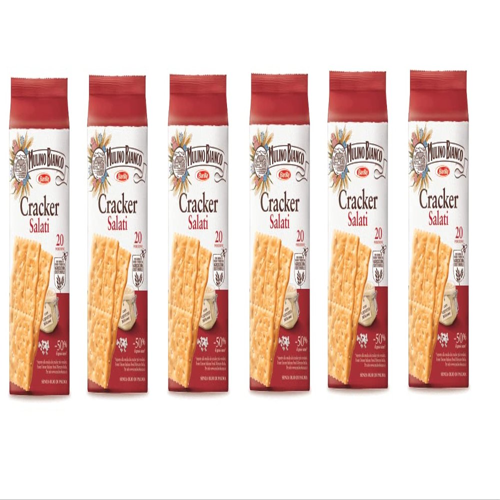 Barilla 6x Mulino Bianco 20 x Salted Crackers packs 500g. Italian!
