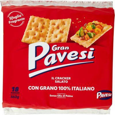 Barilla 6x Gran Pavesi Salted Crackers/Biscuits 560g