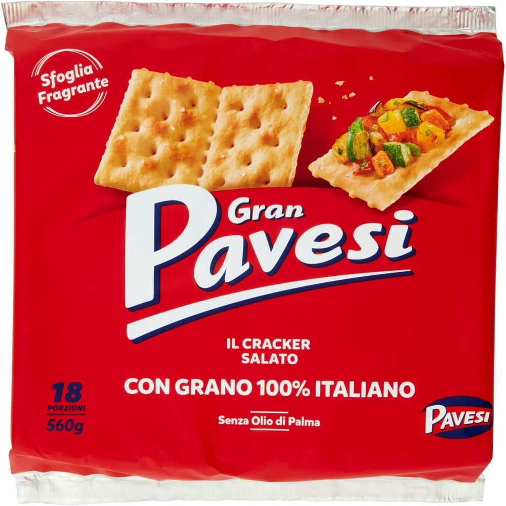 Barilla 6x Gran Pavesi Salted Crackers/Biscuits 560g