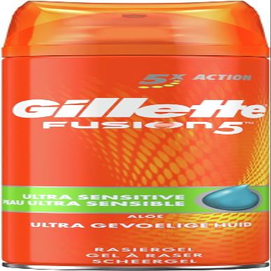 Gillette Fusion5 Ultra Sensitive Shaving Gel for Men Pack of 3 x 200 ml