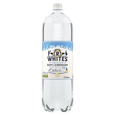 R White Premium Diet Lemonade 2 Litres (Pack of 8 x 2L)