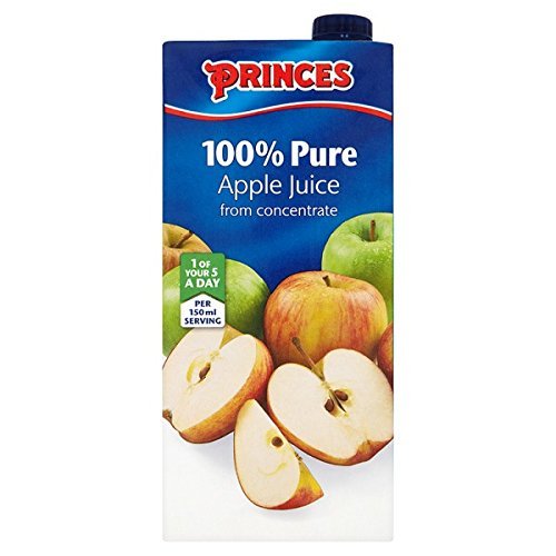 Princes 100% Pure Apple Juice from Concentrate 1 Litre (Pack of 8 x 1ltr)