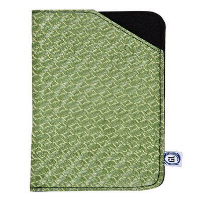 Braided Pattern Faux Leather Glasses Case 20 Colors 3 Sizes (Large, Celery)