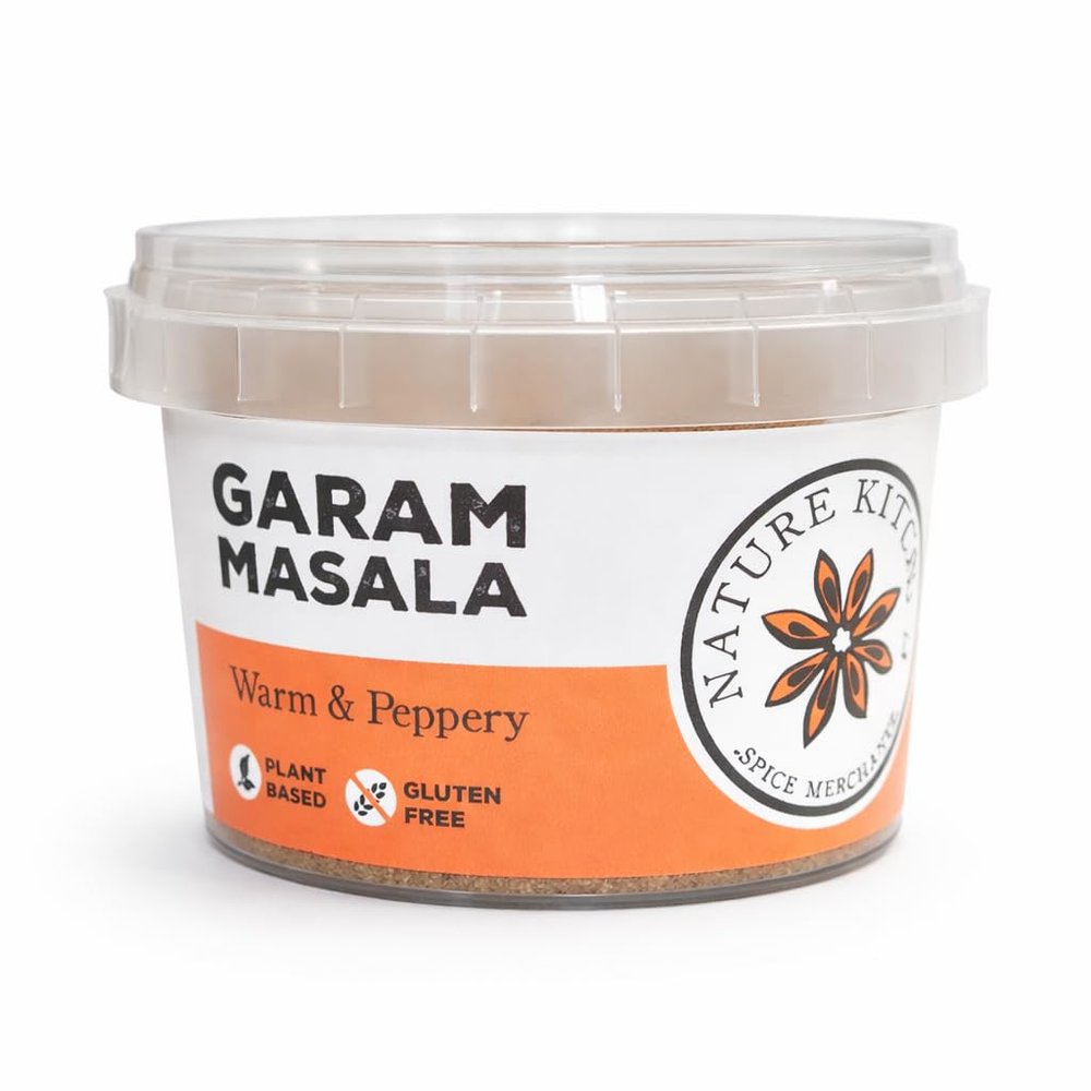 Nature Kitchen Garam Masala 50g, Premium Indian Spice Blend in Airtight Stackable Pot, Gluten Free Vegan Seasoning for Curries Soups Stews Vegetables Marinades and Everyday Cooking
