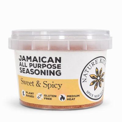 Nature Kitchen Jamaican All Purpose Seasoning 60g, Caribbean Herb Spice Blend with Salt and Pepper, Gluten Free, Vegan Seasoning for Meat, Vegetables, Soups and Everyday Cooking