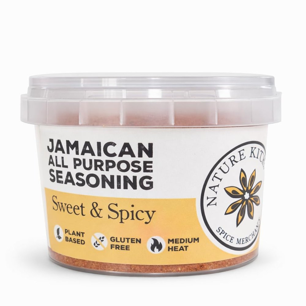 Nature Kitchen Jamaican All Purpose Seasoning 60g, Caribbean Herb Spice Blend with Salt and Pepper, Gluten Free, Vegan Seasoning for Meat, Vegetables, Soups and Everyday Cooking