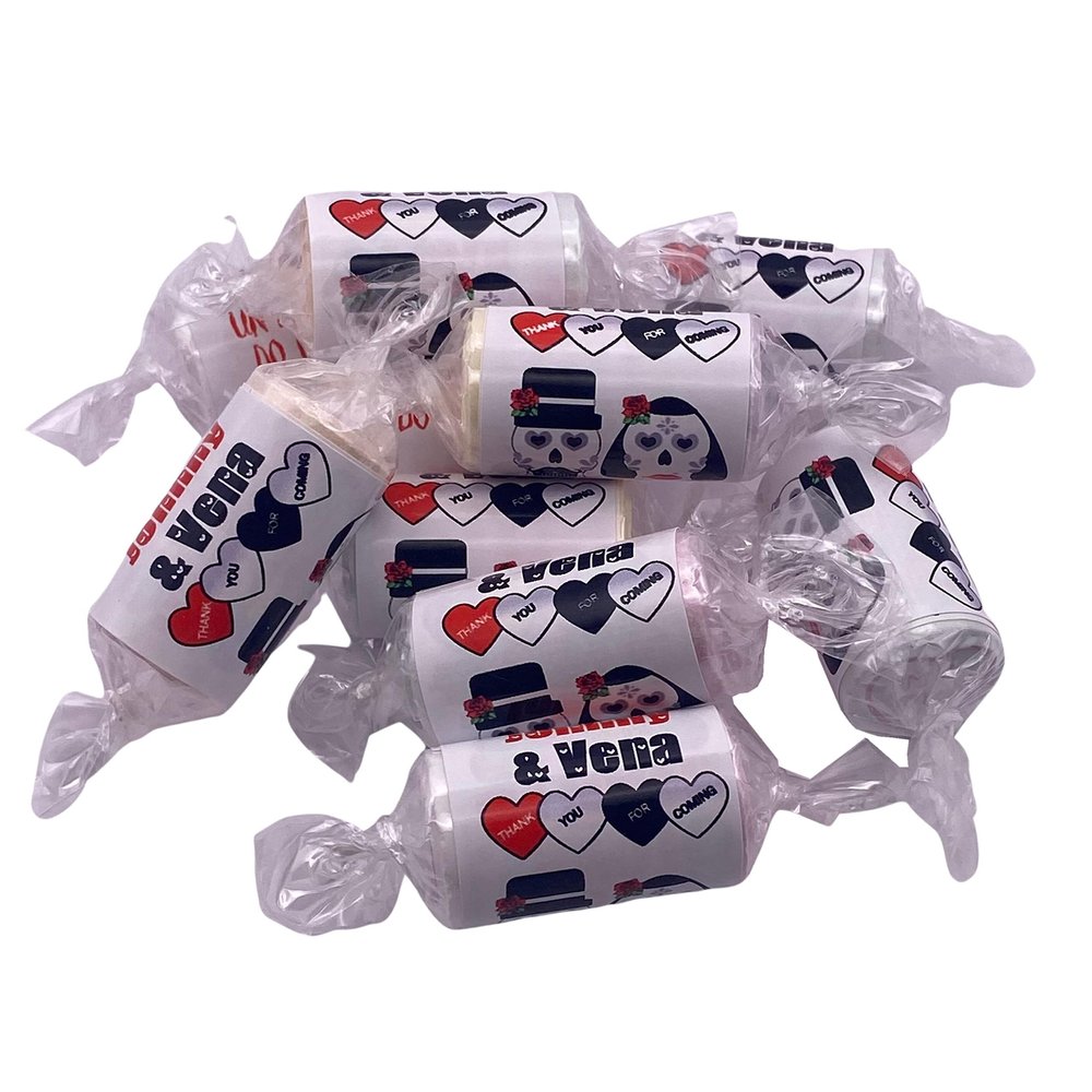 Personalised Mini Love Heart Sweets Altenative Wedding Favours Candy Skull Day of Dead (20)