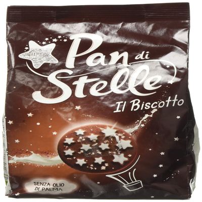 Mulino Bianco Barilla Pan di Stelle Chocolate Biscuits  Milk & Hazelnut Cookies  Italian Snack Pack for Sharing, Single Pack of 1 x 350g