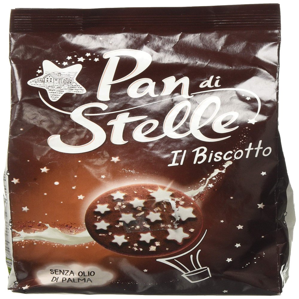 Mulino Bianco Barilla Pan di Stelle Chocolate Biscuits  Milk & Hazelnut Cookies  Italian Snack Pack for Sharing, Single Pack of 1 x 350g