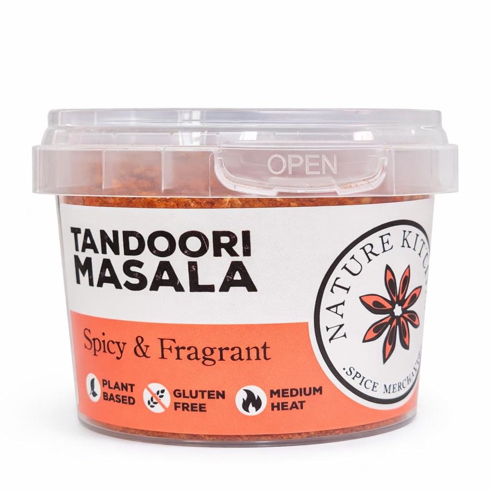 Nature Kitchen Tandoori Masala 75g Medium, Hand Blended Indian Spice Mix, Gluten Free, Vegan Seasoning for Chicken, Marinades, Grilling, Paneer and Authentic Tandoori Cooking