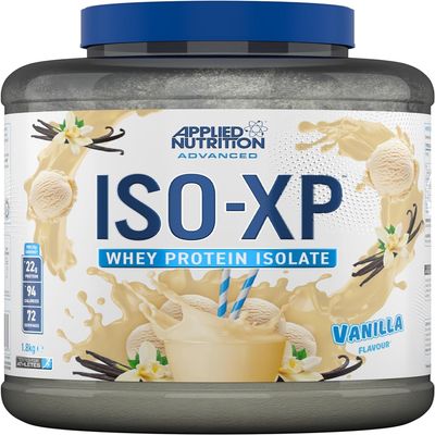Applied Nutrition ISO-XP  Premium Whey Protein Isolate, Rich Vanilla Flavor, 100% Pure Protein for Muscle Growth and Recovery (Vanilla) (1.8kg - 72 Servings)