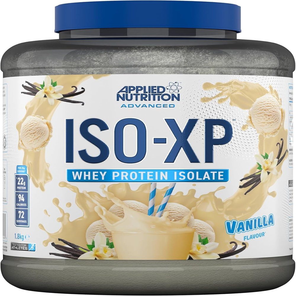 Applied Nutrition ISO-XP  Premium Whey Protein Isolate, Rich Vanilla Flavor, 100% Pure Protein for Muscle Growth and Recovery (Vanilla) (1.8kg - 72 Servings)