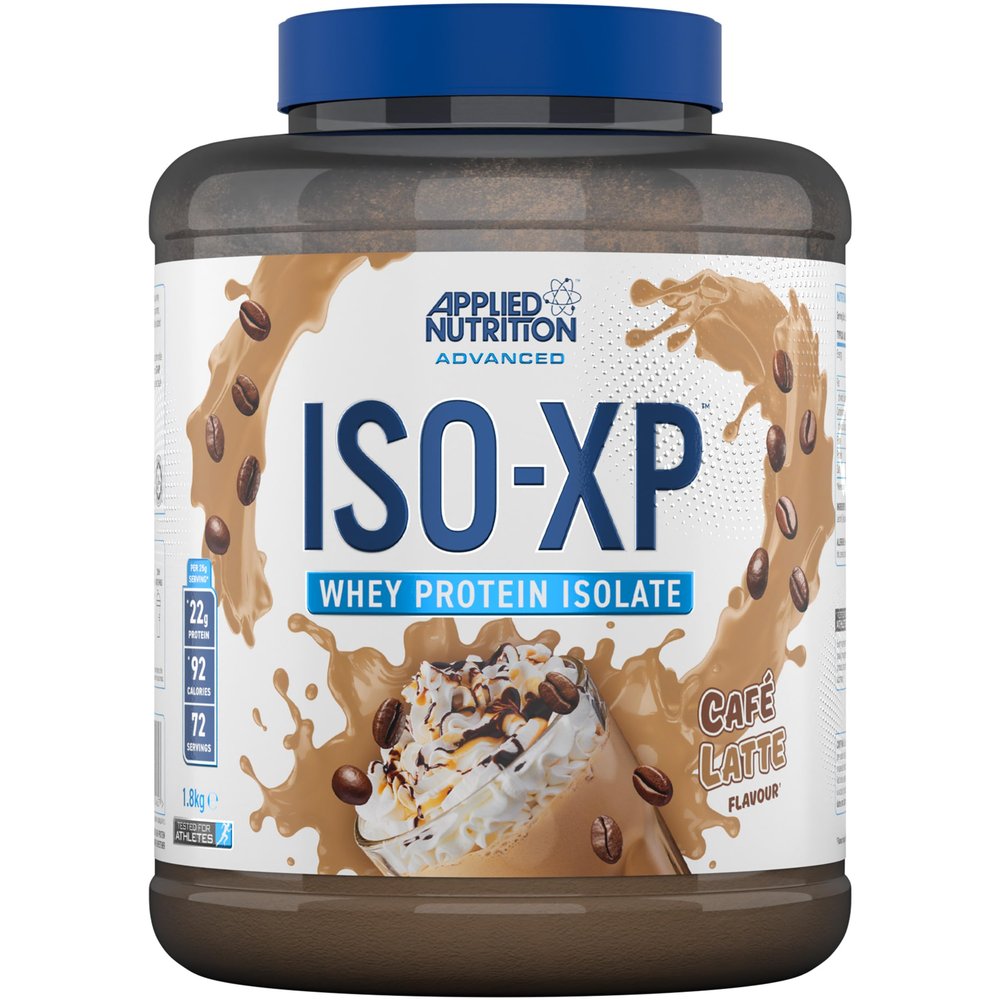 Applied Nutrition ISO-XP Whey Protein Isolate Over 21g Protein, Low Carb, Low Fat, BCAA-Rich, Fast Absorption, Soy-Free, Halal-Certified (1.8kg - 72 Servings) (Cafe Latte)