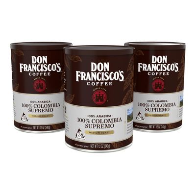 DON FRANCISCOS 100% COLOMBIAN SUPREMO MEDIUM GROUND COFFEE 340g TIN FRANCISCO'S