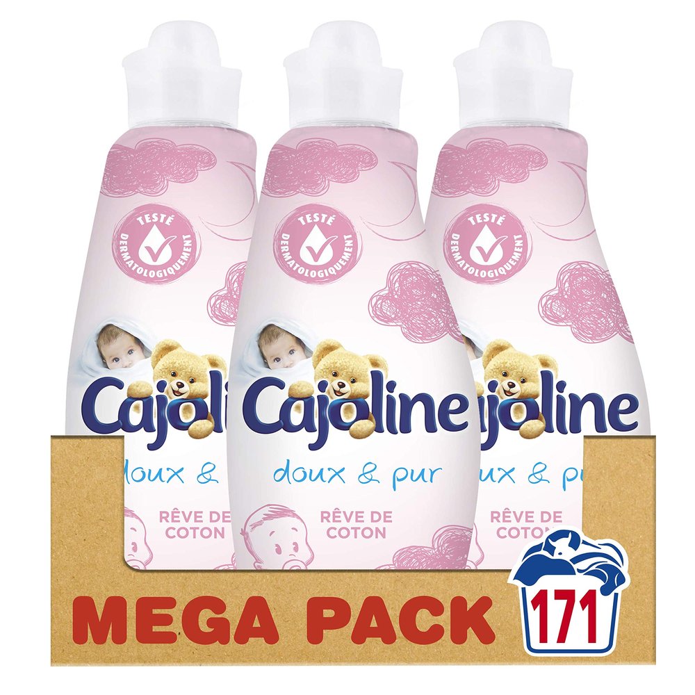 CAJOLINE Softener Soft/Pure Dream Cotton 1,425 57 Washes (Pack of 3
