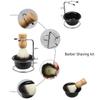 3 in 1 Badger Shaving Brush Set with Plastic Shaving Soap Bowl & Stainless Steel Shaving Stand Shaving Cleaning Tool Kit for Men Salon Home Travel Use view 3