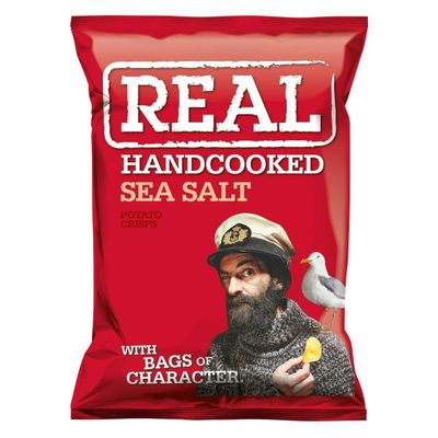 Real Crisps Hand Cooked Sea Salt Flavour 24 x 35g