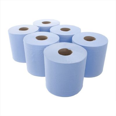 12 x 80 METRE Centre Feed Blue ROLL - Embossed / 2-PLY/UK Made