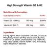 High Strength Vitamin D3 and K2 120 Tablets 4,000 IU 250mcg - Phoenix Nutrition view 3