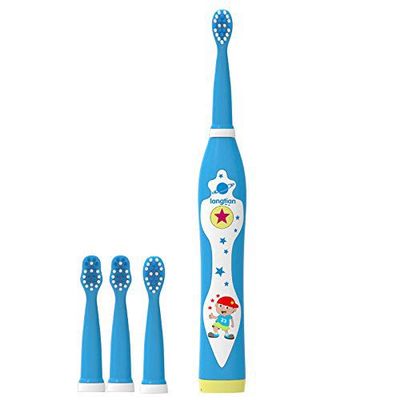 Bomaoer Child Electric Toothbrush Dental Electric Cleaning Brush Kids Ultrasonic Rechargeable Toothbrush Baby Sonic Toothbrush Blue Color