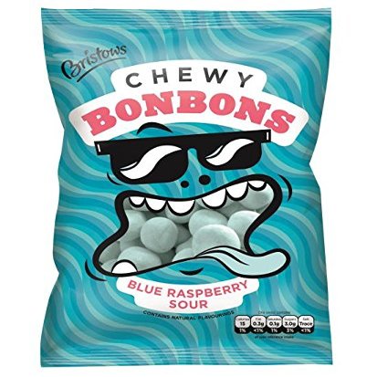 Bristows Bag of Sour Blue Raspberry Chewy Bon Bons, 150 g, Pack of 6