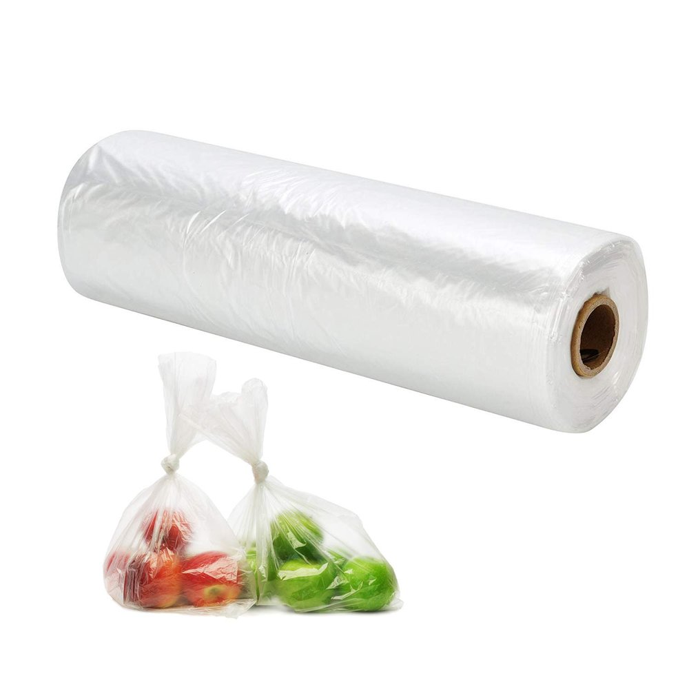 RBHK 16" X 20" Plastic Produce Bags on a Roll, Food Storage Clear Bags, Trash Bags, One Roll 350 Bags