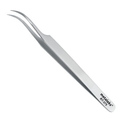 Metaleks Angled Pointed Perfect Craft Fine Angled Removal Stainless Steel Tip Curved Tweezers For Professional Grafting Eyelash Extension False Eyelash Nail Art Soft In Use.