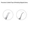 Metaleks Angled Pointed Perfect Craft Fine Angled Removal Stainless Steel Tip Curved Tweezers For Professional Grafting Eyelash Extension False Eyelash Nail Art Soft In Use. view 4