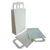 Thali Outlet - 500 x White Large SOS Kraft Paper Bags Tape Handle Carrier Takeaways view 1