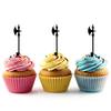 Innovedesire Poleaxe Weapon Silhouette Party Wedding Birthday Acrylic Cupcake Toppers Decor 10 pcs view 1