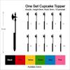 Innovedesire Poleaxe Weapon Silhouette Party Wedding Birthday Acrylic Cupcake Toppers Decor 10 pcs view 3