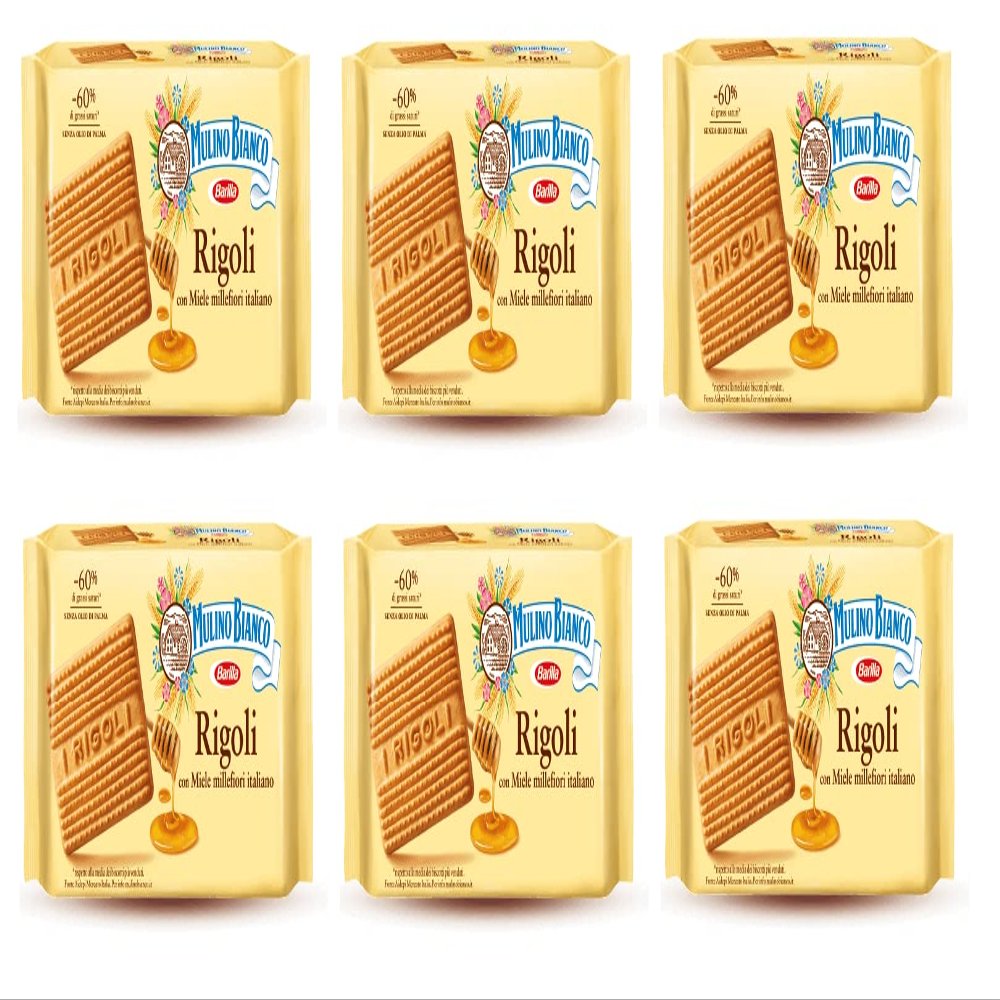 6x Mulino Bianco Rigoli Biscuits Cookies with 100% Italian Honey 400g