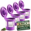 Reusable K Cups for Keurig Coffee Maker - Filter Pods for Keurig 1.0 and 2.0 Brewers - Refillable K Cup Fits K-Elite, K-Classic - BPA Free Universal Reusable Single Serve - 4 Pack view 1