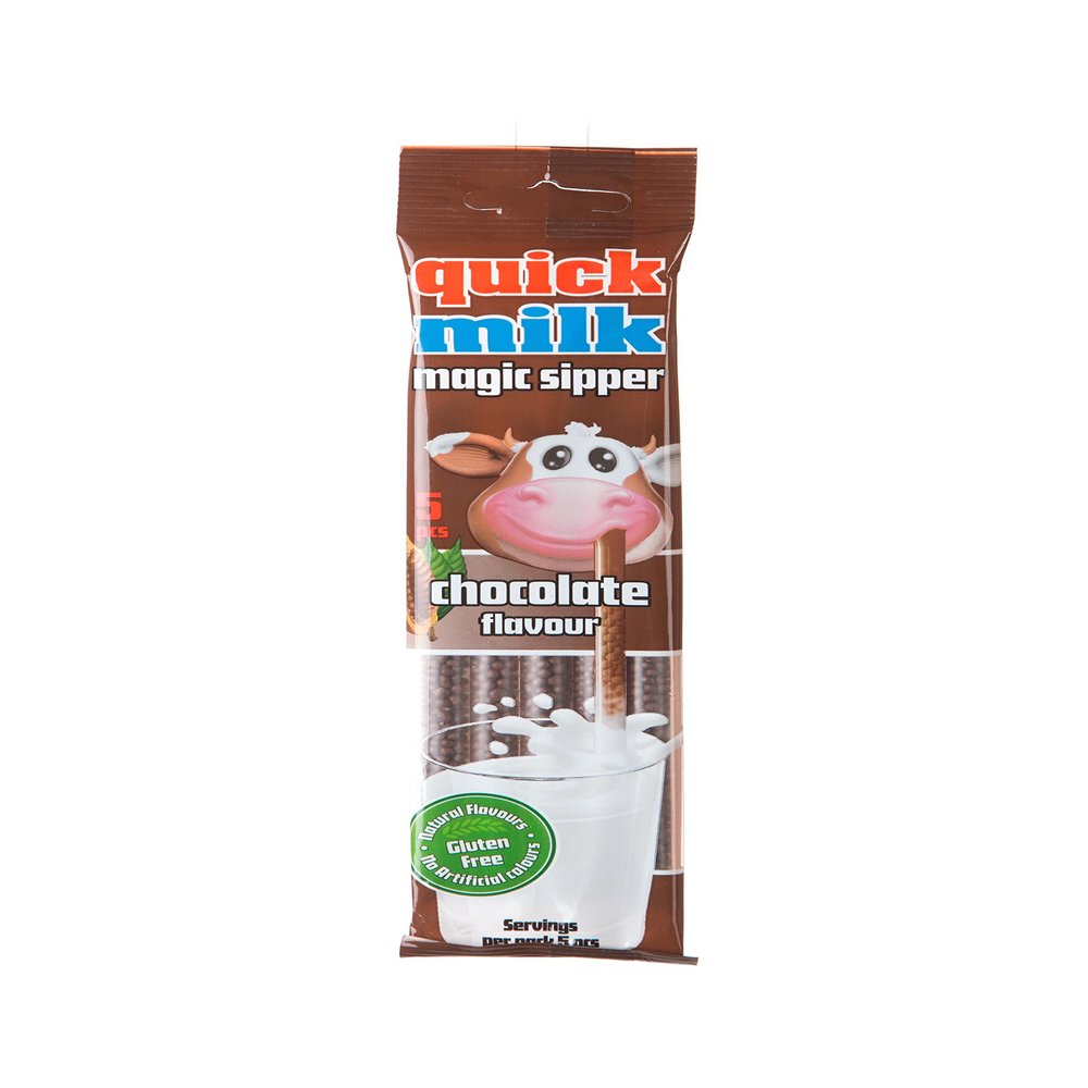 Quick Plastic Milk Flavouring Straw (Chocolate, 1 Count), Gluten Free, Natural Flavors, No Artificial Colors
