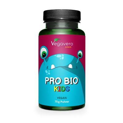 Vegavero Organic Probiotics for Kids | NO Additives | Organic Prebiotic Inulin and 5 Bacterial Strains with 10 Billion CFU | for Children 3+ Years | 75g Powder | Spoon Included