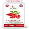 Rosehip Capsules - High Strength Rosehip Supplement with Vitamin C to Support Joint Health, Bones, Cartilage and Collagen Formation - 120 Vegan Rosehip Capsules. Up to 4 Months Supply. view 1