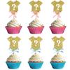 kapoklife 24-pack Glitter Gender Reveal Cupcake Toppers Gender Reveal Baby Shower Party Cake Food Decoration Supplies
