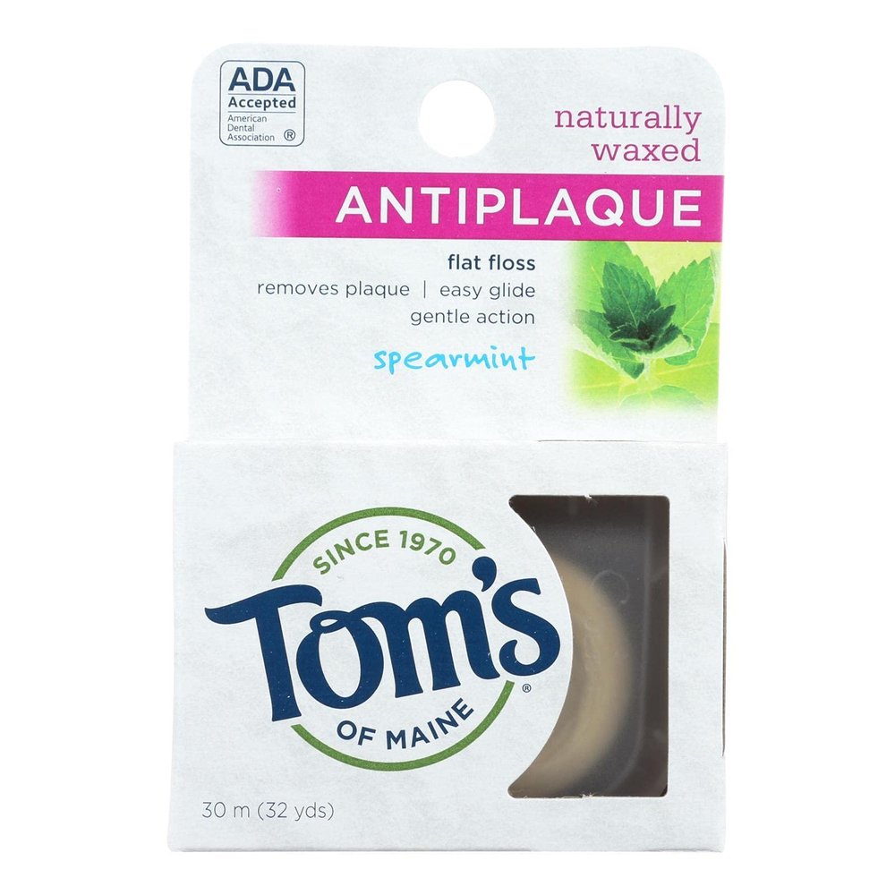Natural Spearmint Antiplaque Flat Dental Floss, 32 Yard - 6 per case.6