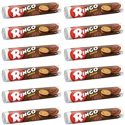 12x Pavesi Ringo Italian Cacao & Vanilla Cream Biscuits Cookies 165g Snack!