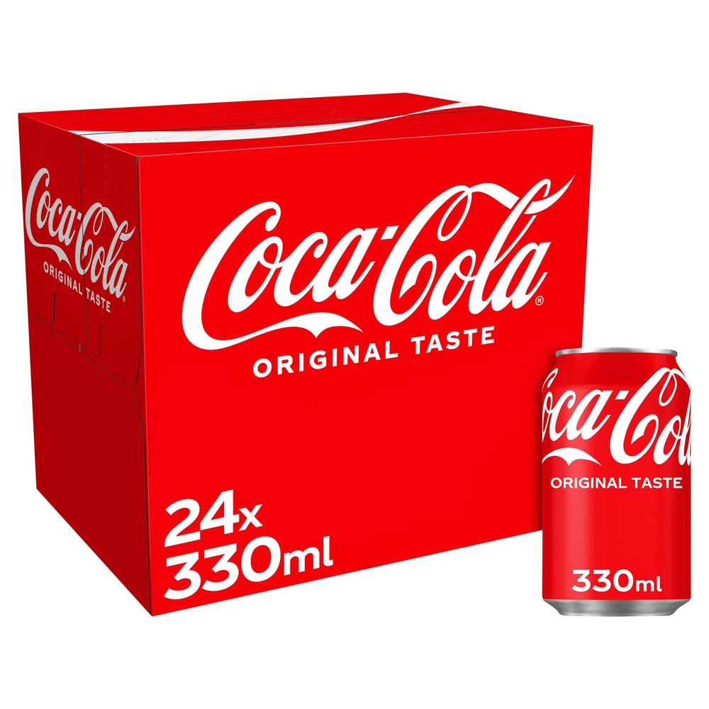 Coca-Cola Original Taste Soft Drink Cans, 24 x 330 mL