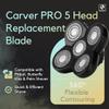 Skull Shaver Carver 5 Head Replacement Blade - for Pitbull, Palm & Butterfly Kiss Shavers - Beard Grooming, Body Shaving & Bald Head Razor Blade view 2