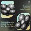 Skull Shaver Carver 5 Head Replacement Blade - for Pitbull, Palm & Butterfly Kiss Shavers - Beard Grooming, Body Shaving & Bald Head Razor Blade view 4