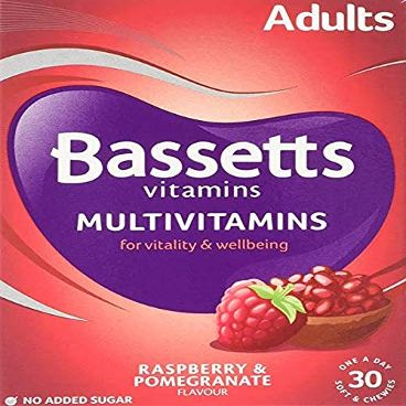2 X Bassetts Raspberry and Pomegranate Adult Multivitamin Chewies - Pack of 30