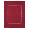 12 Pack - CleverDelights Red Hemstitch Cocktail Napkins - 6" x 6" - 45/55 Cotton Linen Blend view 2